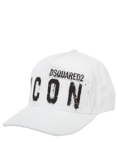 Shop Dsquared2 Icon Spray Cotton Hat In White