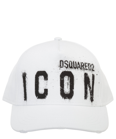 Shop Dsquared2 Icon Spray Cotton Hat In White