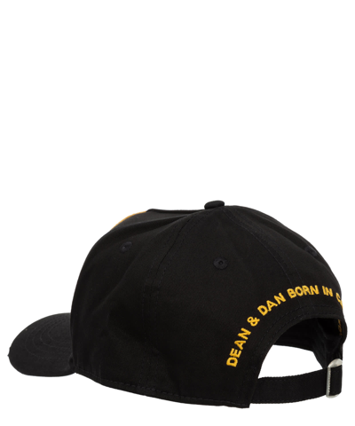 Shop Dsquared2 Canada Patch Cotton Baseball Cap In Black