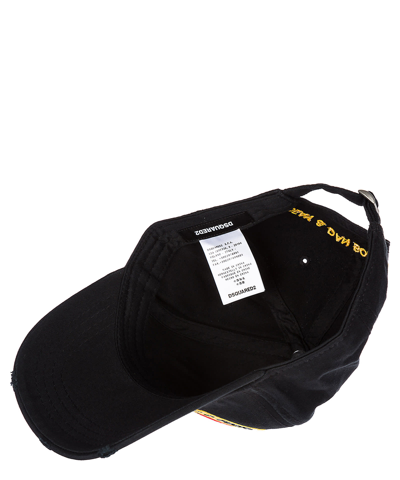 Shop Dsquared2 Canada Patch Cotton Baseball Cap In Black