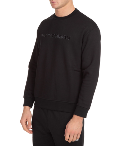 Shop Emporio Armani Cotton Sweatshirt In Black