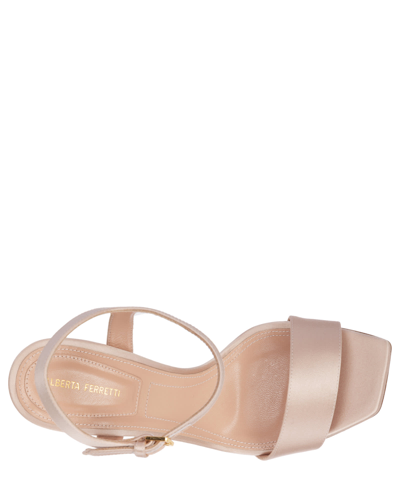 Shop Alberta Ferretti Silk Heeled Sandals In Pink