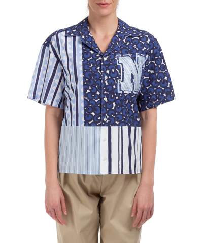 Shop Neil Barrett Cotton Shirt In Blu