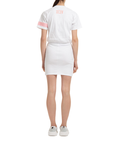 Shop Gcds Cotton Mini Dress In White