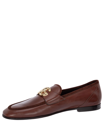 Shop Dolce & Gabbana Leather Loafers In Brown