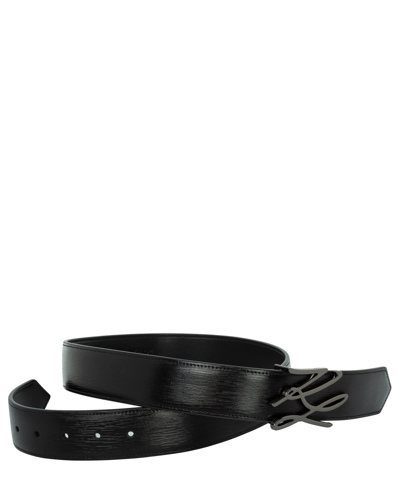 Shop Karl Lagerfeld K/autograph Leather Belt In Black