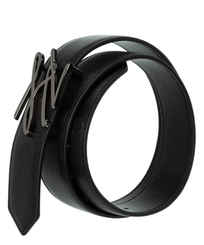 Shop Karl Lagerfeld K/autograph Leather Belt In Black