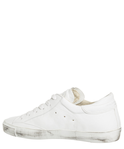 Shop Philippe Model Prsx Leather Sneakers In Blanc