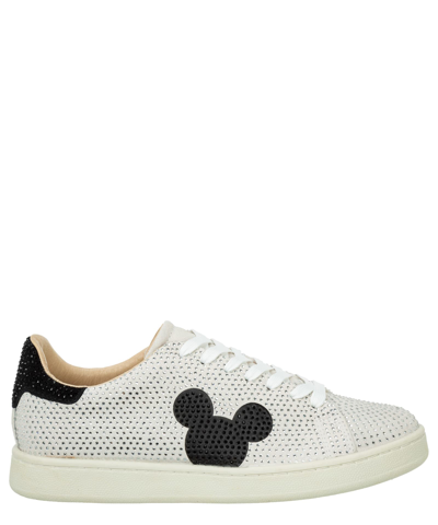 Shop Moa Master Of Arts Disney Disney Mickey Mouse Gallery Leather Sneakers In Beige