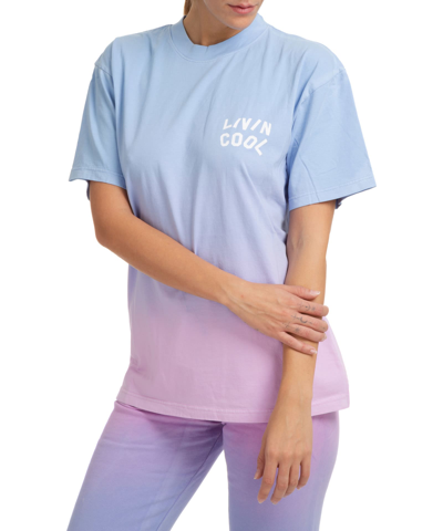 Shop Livincool Cotton T-shirt In Purple