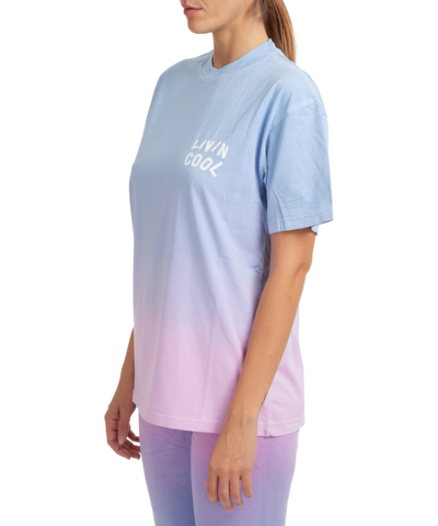 Shop Livincool Cotton T-shirt In Purple