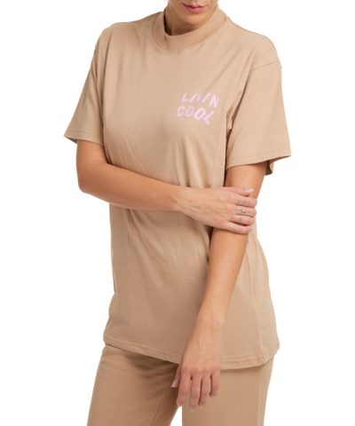 Shop Livincool Cotton T-shirt In Brown