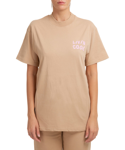 Shop Livincool Cotton T-shirt In Brown