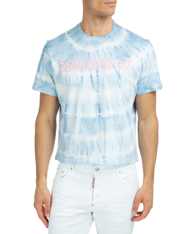 Shop Dsquared2 Cotton T-shirt In Light Blue