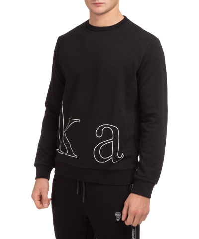Shop Karl Lagerfeld Ikonik Cotton Sweatshirt In Black