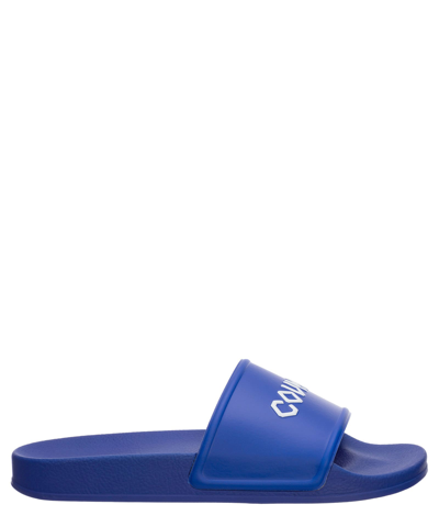 Shop Marcelo Burlon County Of Milan County Slides In Blu