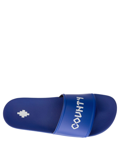 Shop Marcelo Burlon County Of Milan County Slides In Blu