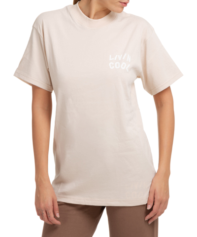 Shop Livincool Cotton T-shirt In Beige