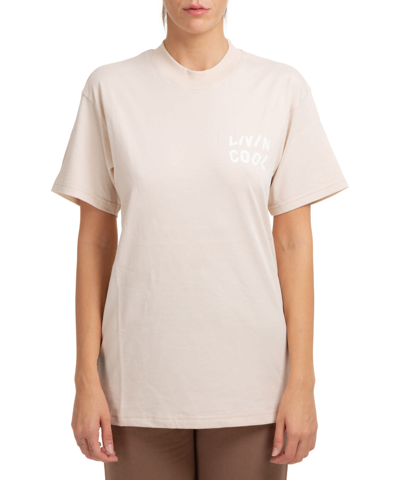 Shop Livincool Cotton T-shirt In Beige