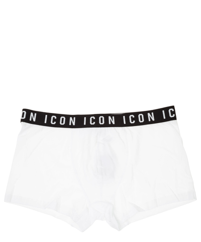 Shop Dsquared2 Icon Cotton Boxer In White