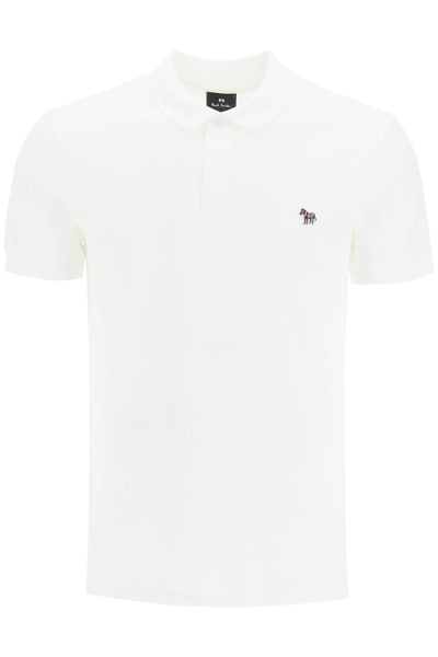 Shop Ps By Paul Smith Ps Paul Smith Slim Fit Zebra Polo Shirt In White