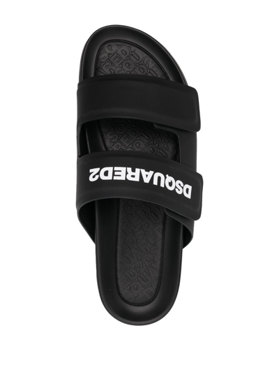Shop Dsquared2 Logo Sandals In Black
