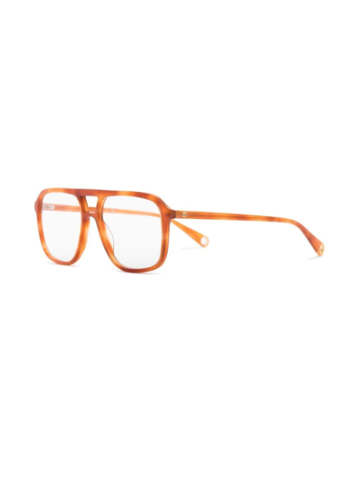 Gucci Pilot-frame Glasses In Orange