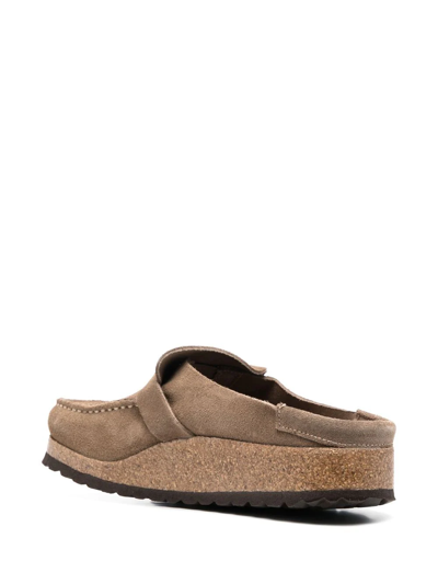 Shop Birkenstock Buckle-fastened Suede Mules In Neutrals