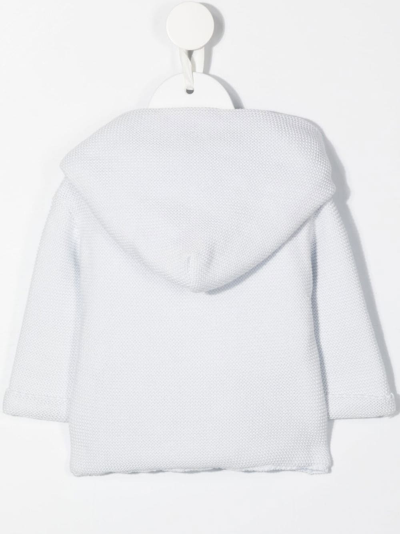 Tartine Et Chocolat Double-breasted Button Hooded Coat In Blue