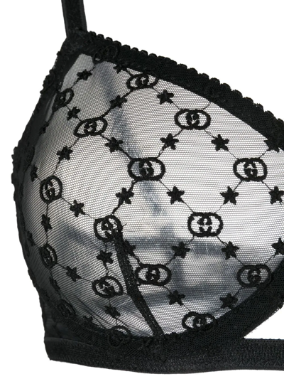 Shop Gucci Gg-embroidered Lingerie Set In Black