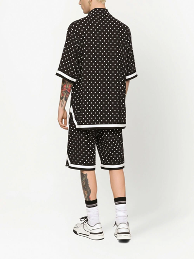 Shop Dolce & Gabbana Polka-dot Print Shirt In Black