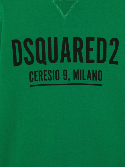 Shop Dsquared2 Teen Logo-print Sweatshirt In Green