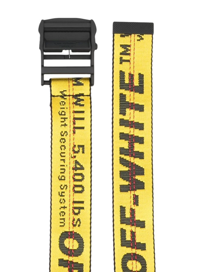 Shop Off-white Logo-tape Detail Belt In Yellow