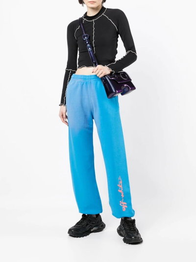 Shop Off-white Painter Logo-print Track Pants In Blue