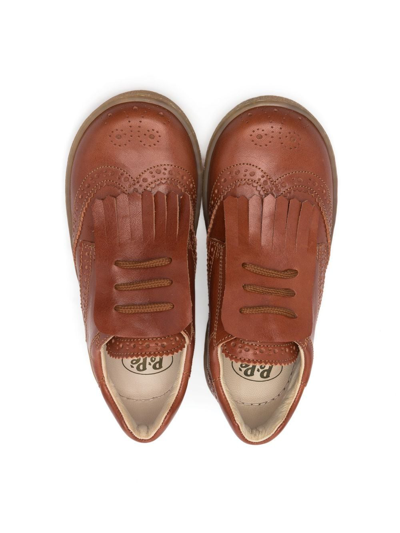 Shop Pèpè Fringed Leather Shoes In Brown