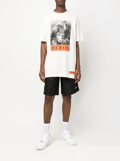 Shop Heron Preston Ex-ray Heron Nyl Track Shorts In Black