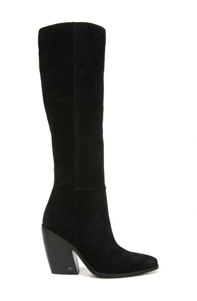 Sam Edelman Annabel Womens Suede Almond Toe Knee-high Boots In Black |  ModeSens