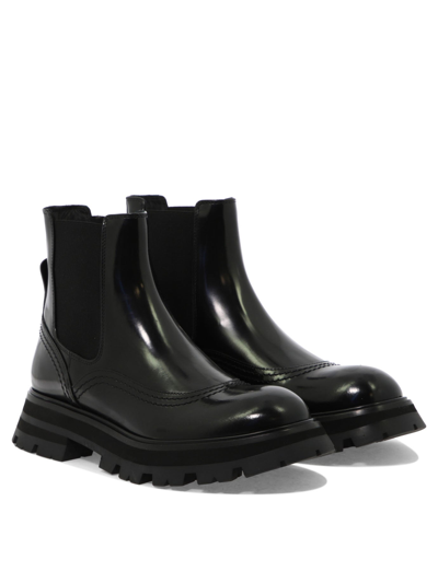 Shop Alexander Mcqueen Chelsea Ankle Boots In Black  
