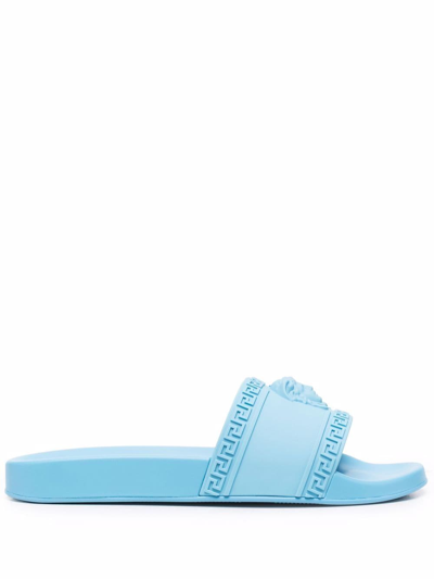 Shop Versace Sandals Clear Blue
