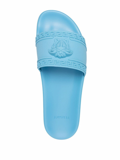 Shop Versace Sandals Clear Blue