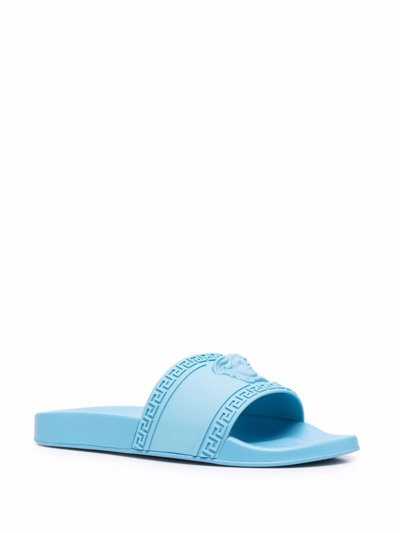 Shop Versace Sandals Clear Blue