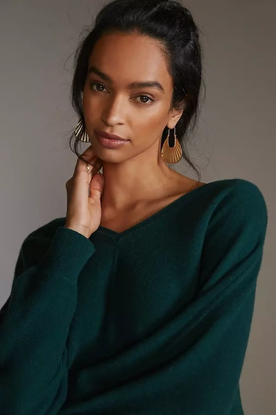 Pilcro Open-back Cashmere Sweater In Green | ModeSens