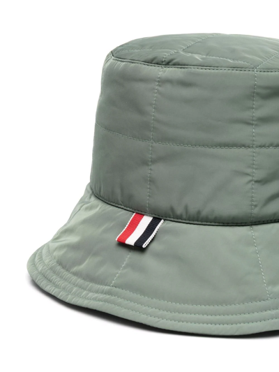 Shop Thom Browne Quilted Bucket Hat In Green