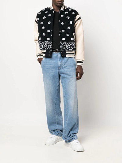 Shop Rhude Bandana-print Bomber Jacket In 黑色