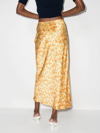 Shop Reformation Pratt High-waisted Skirt In 黄色