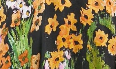 Shop Stine Goya Rania Floral Long Sleeve Wrap Dress In Artist Canvas At Night