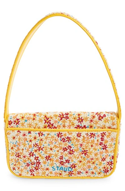 Shop Staud Tommy Beaded Shoulder Bag In Soleil Flower Market