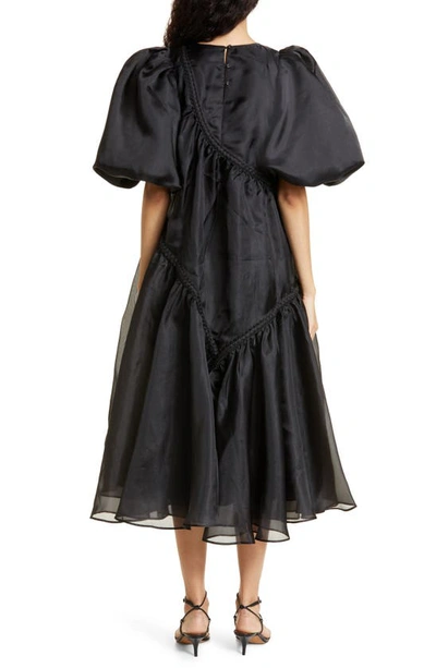 Shop Aje Riviera Braid Midi Dress In Black