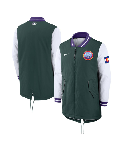 Shop Nike Men's  Green Colorado Rockies City Connect Full-zip Dugout Jacket
