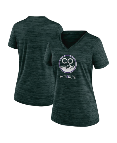 Shop Nike Women's  Green Colorado Rockies Authentic Collection City Connect Velocity Performance V-neck T-